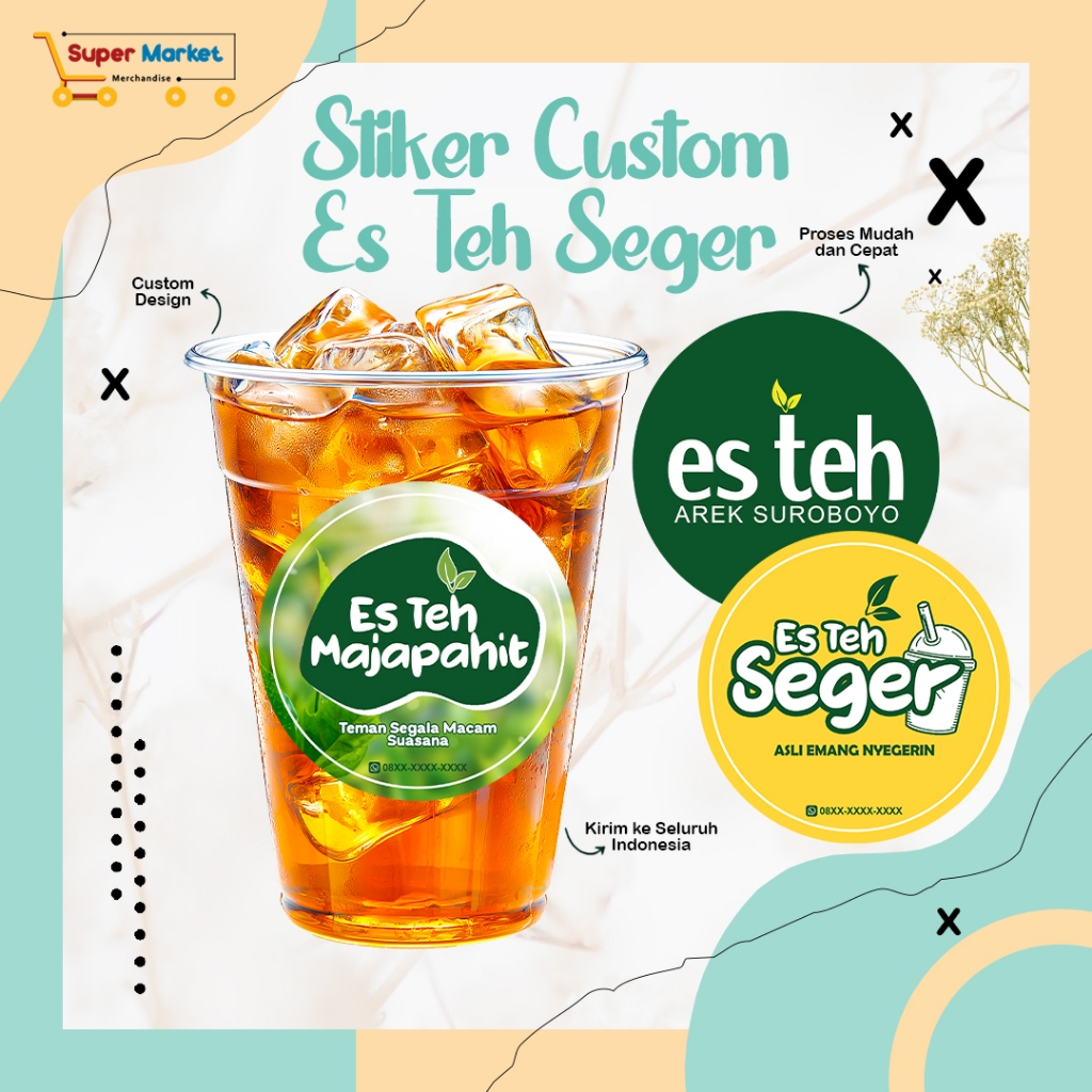 

[ ] CETAK STIKER LABEL ES TEH / STICKER MINUMAN CUP PLASTIK / STIKER ES TEH SEGER