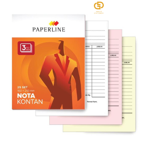 

(1 PCS) Paperline Nota Kontan B3 NCR RANGKAP 32 160 x 210 mm 3 ply 25 set