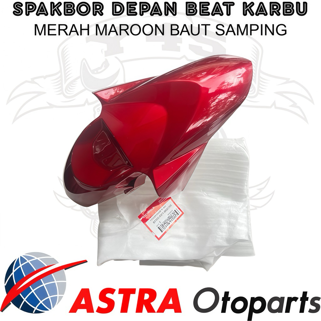 SPAKBOR SLEBOR DEPAN BEAT KARBU GEN 1 BAUT SAMPING MERAH MAROON 61100-KVY-960CSR ORIGINAL
