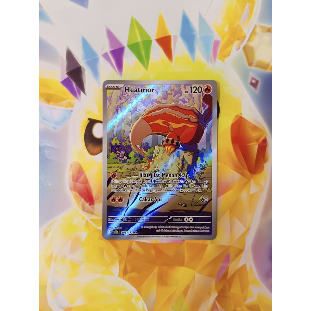 Kartu TCG Pokemon Heatmor AR Set Hitam & Putih