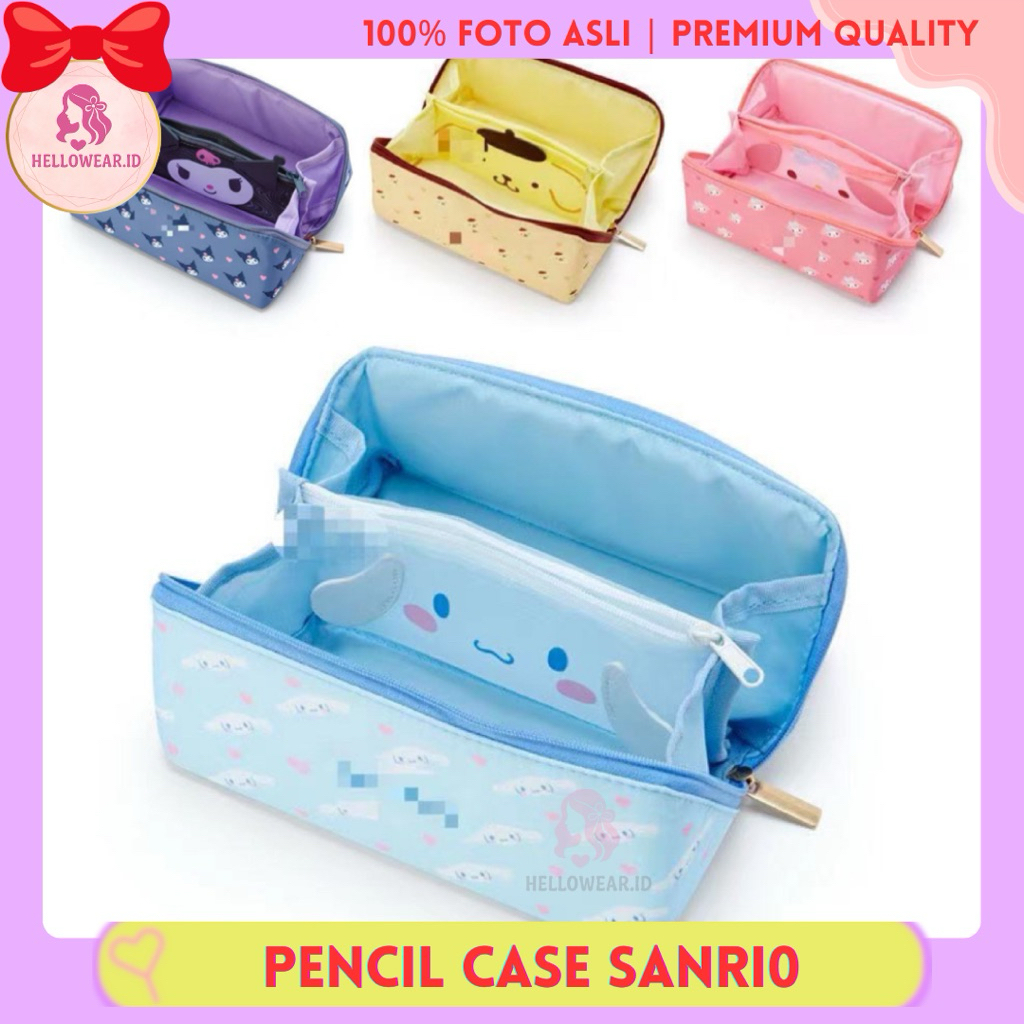 

Tempat Pensil Sanri0 Stationery Pouch Lucu Kuromi Pochacho Melody Hello Kitty Cinamoroll Kawai