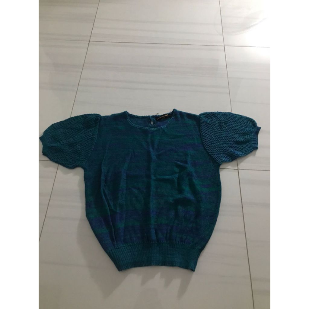 Baju Rajut Biru Tua premium tebal