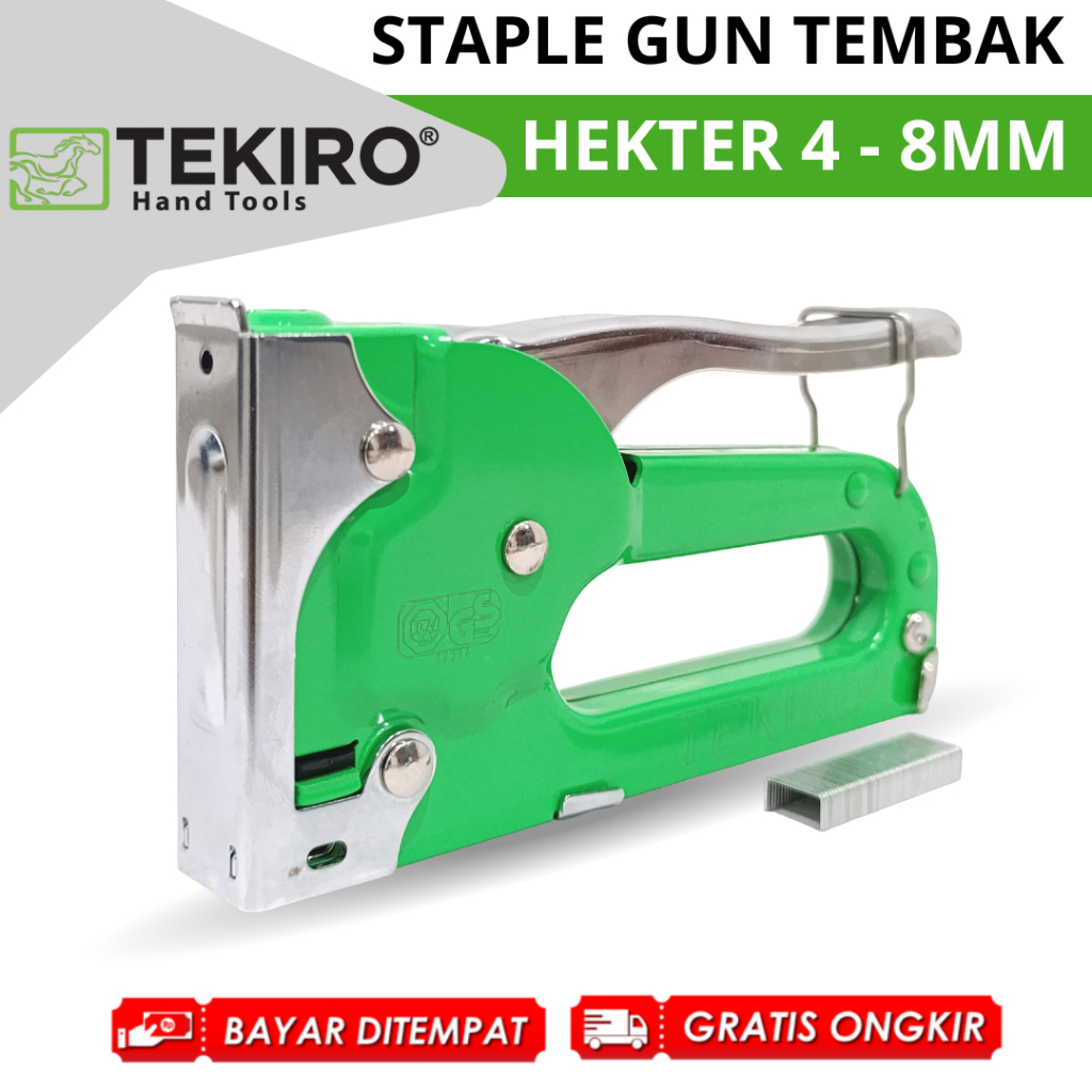 

TEKIRO Staple Gun Tacker 4-8mm Staples Stapler Tembak Alat Staples Kertas Kayu Jok Motor Hekter
