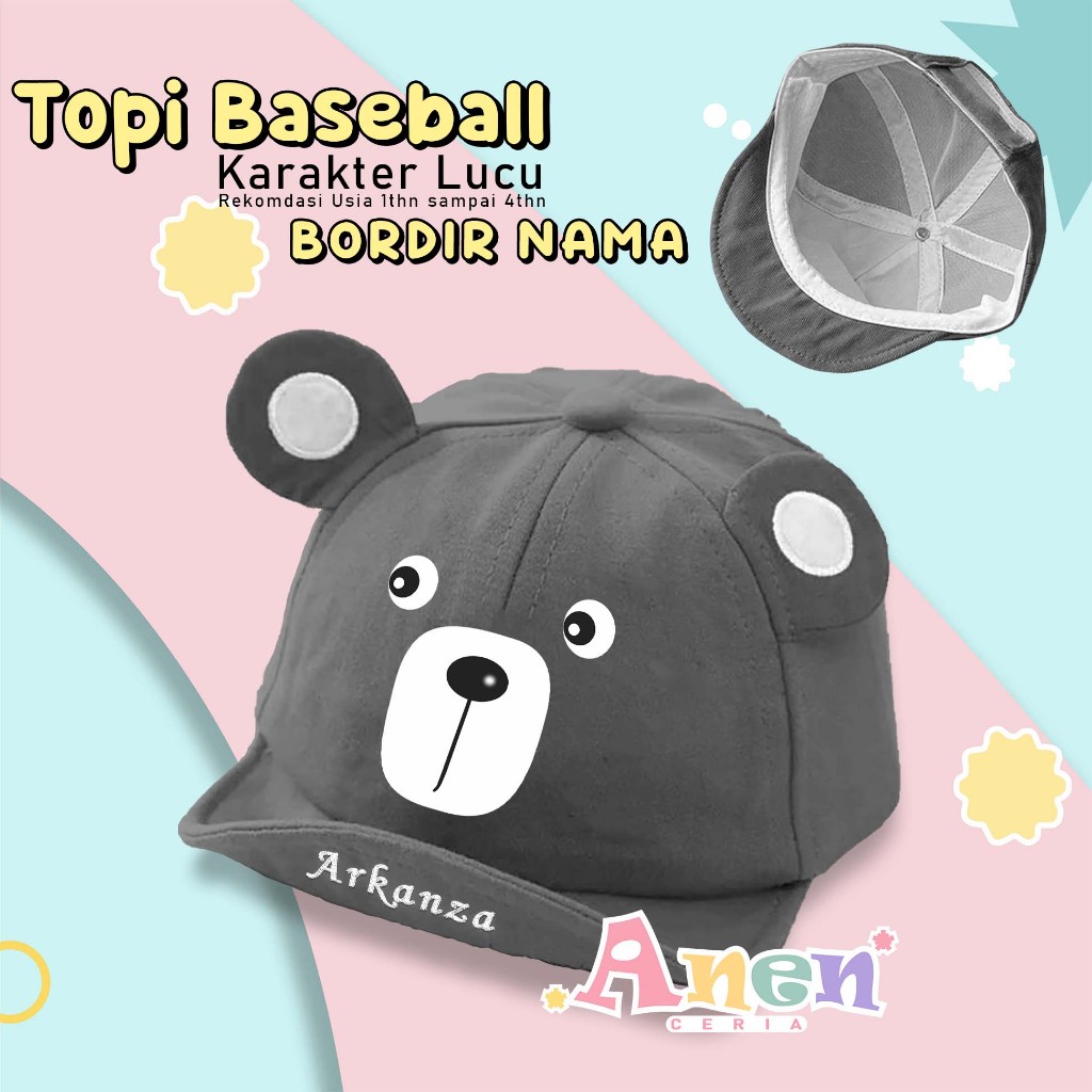 Topi Anak Karakter Lucu Perempuan Laki laki  1-4 Tahun