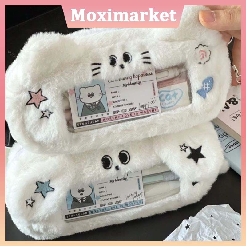 

Cute Kitten Puppy Plush Pencil Case Large Capacity Pen Bag Student School Pencil Bags Study Stationery School Supplies