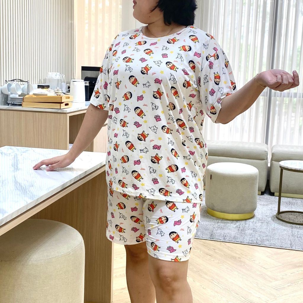 Yukidu Sleepwear Setelan Piyama Big Size Motif Shinchan