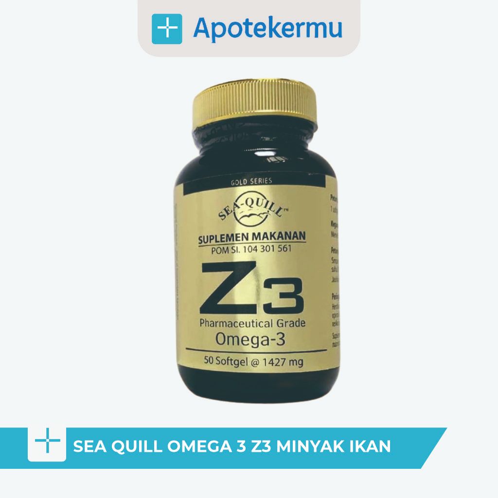 SEA QUILL OMEGA 3 Z3 MINYAK IKAN 90 SOFTGEL UNTUK KOLESTEROL JANTUNG DAN OTAK