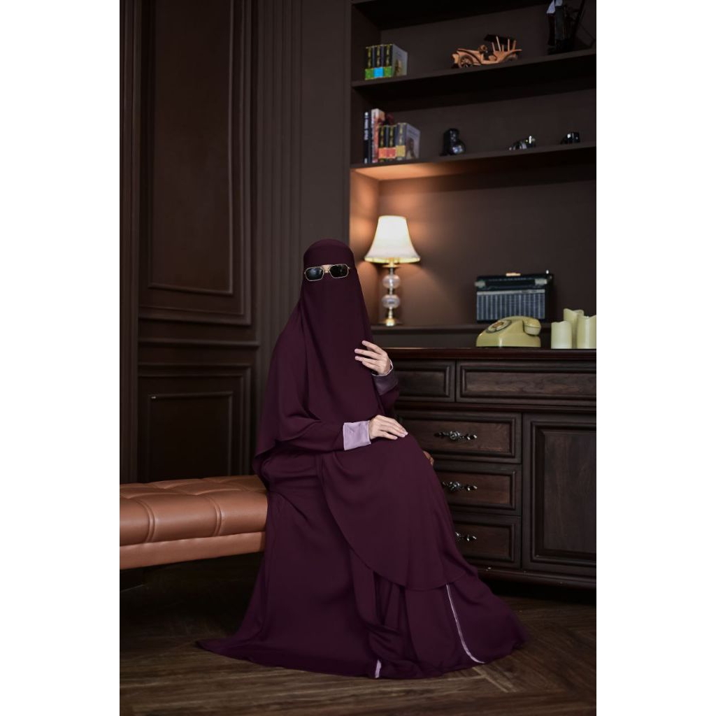 Abaya Blazer Set Basic oval (Rich Plum) Al Arabian Butik