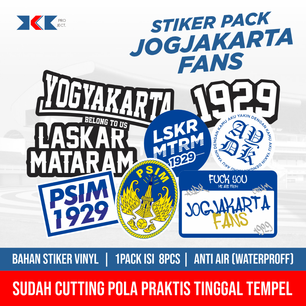 STIKER PACK JOGJAKARTA FANS / PSIM / STICKER FOOTBALL CASUAL / STIKER HELM / LAPTOP / HP