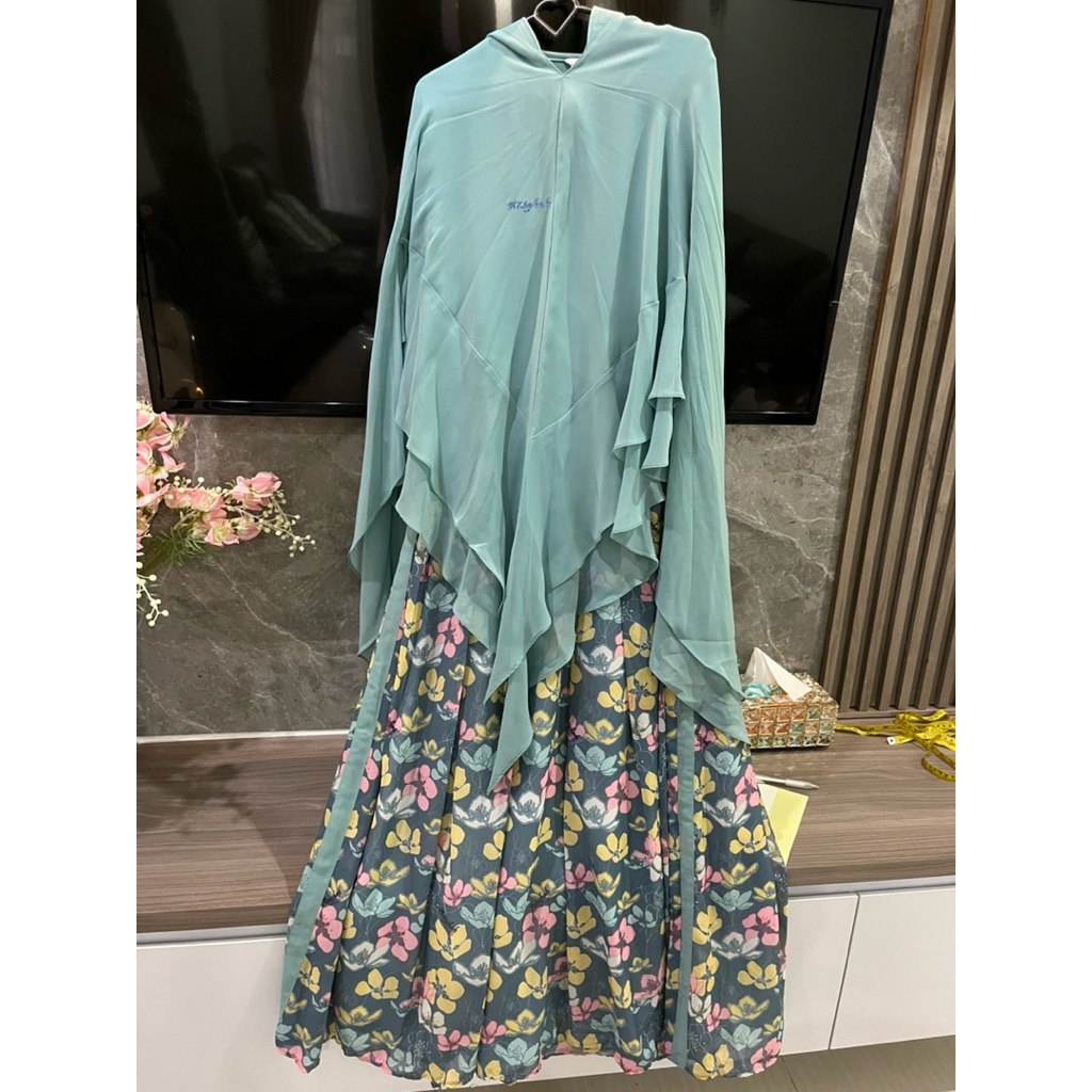 preloved gamis syari set printing by azighah