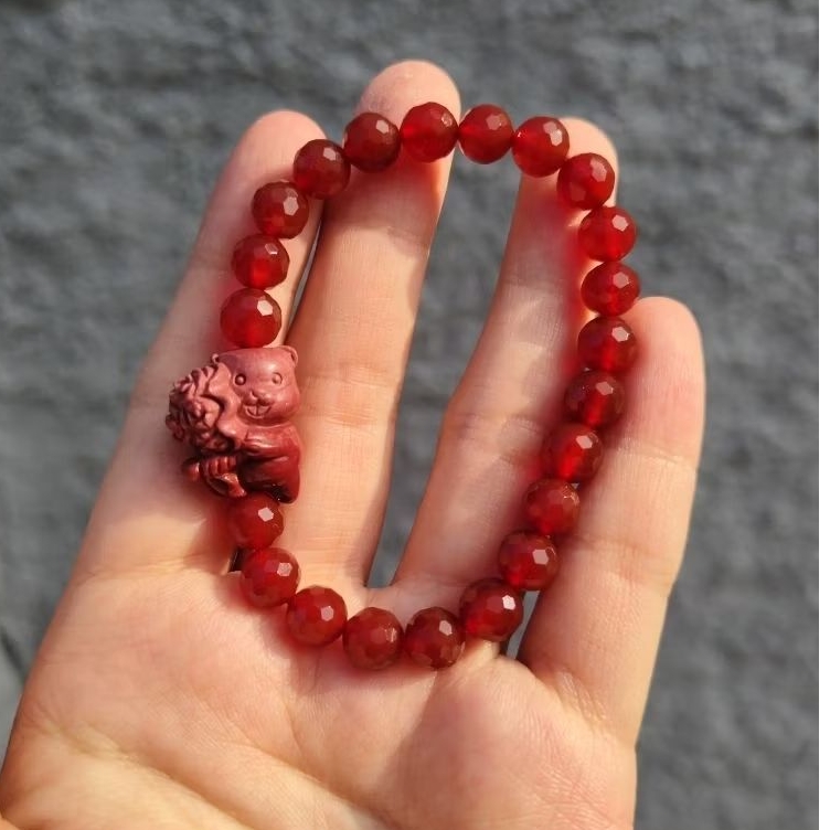 Bear Flower Red Alashan Agate Red Agate Batu Keberanian Dan Grounding