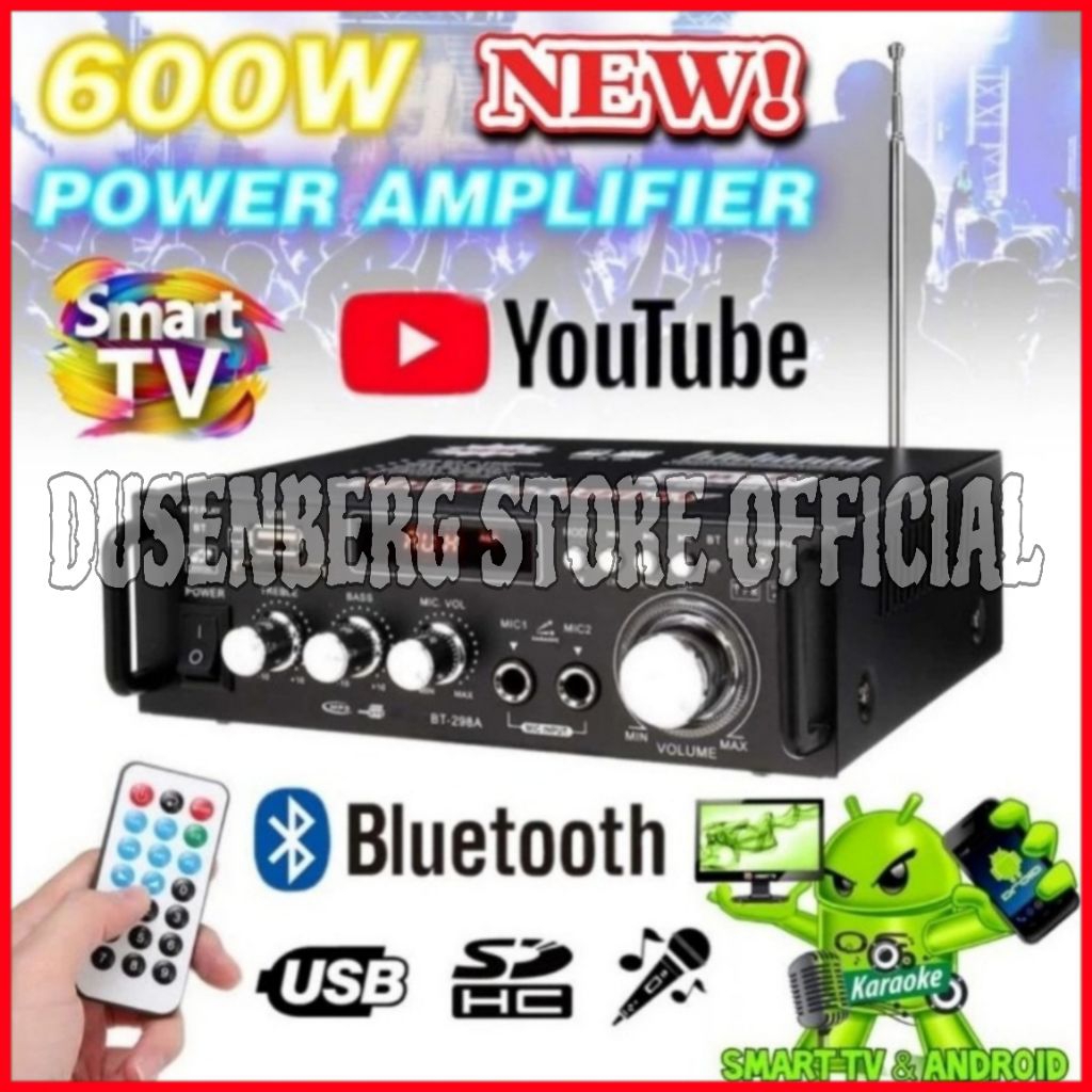 Amplifier Mini Bluetooth 3R Home Theater Fm Radio Karaoke Android TV New...