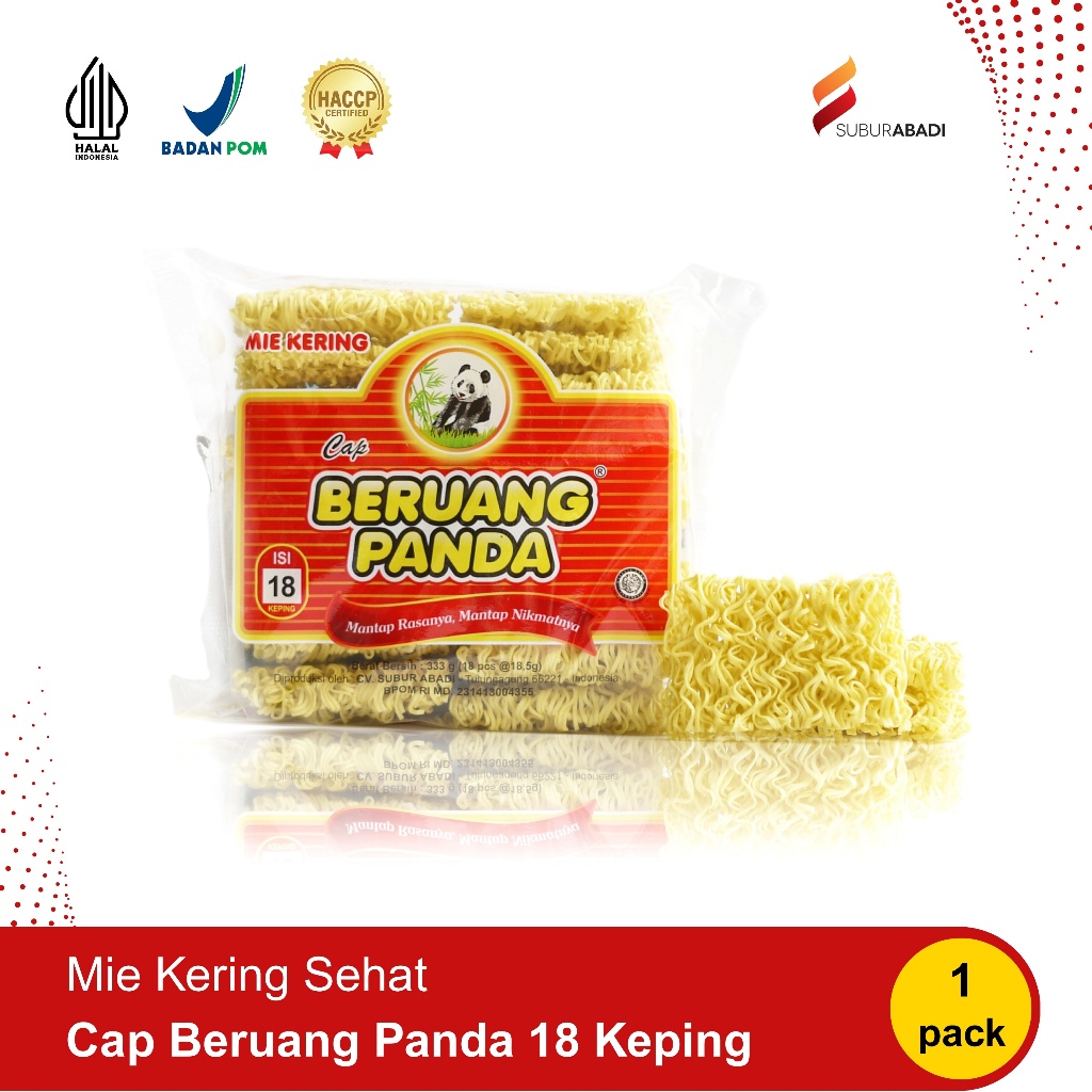 

Mie kering cap Beruang Panda isi 18 keping - 1 pack 333 gram - Tanpa Pengawet, Tanpa MSG, Cocok Untuk Aneka Olahan & Sembako - Mi Kering Sehat, Serbaguna, Pilihan Keluarga Hemat