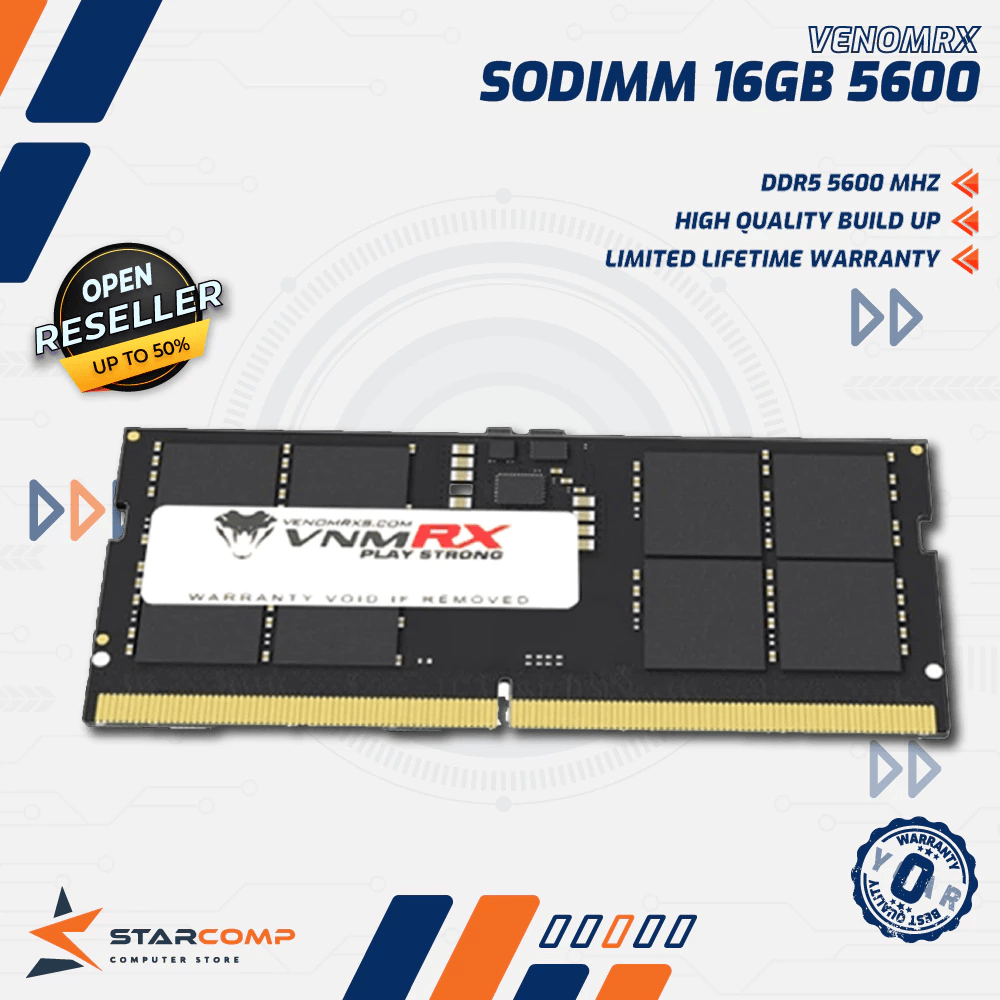 VENOMRX 16GB 5600MHz DDR5 SODIMM | Memory RAM Laptop VENOM RX