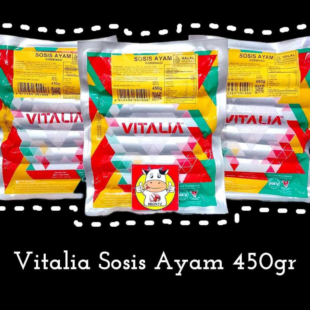 

VITALIA SOSIS AYAM 450GR ISI 14PCS-FROZEN FOOD-BRONTZ JOGJA