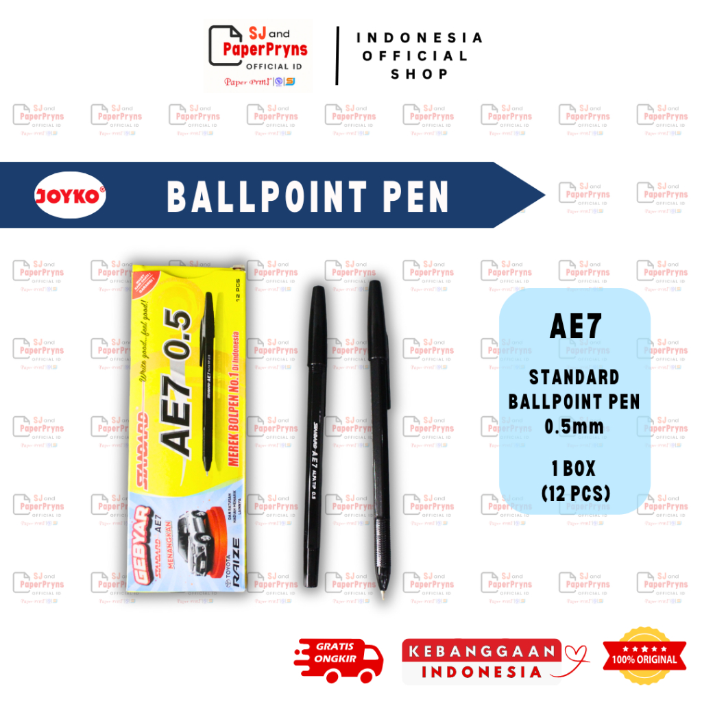 

Ballpoint Pen Pulpen Standard AE7 – 0.5mm (1 BOX ISI 12 PEN)