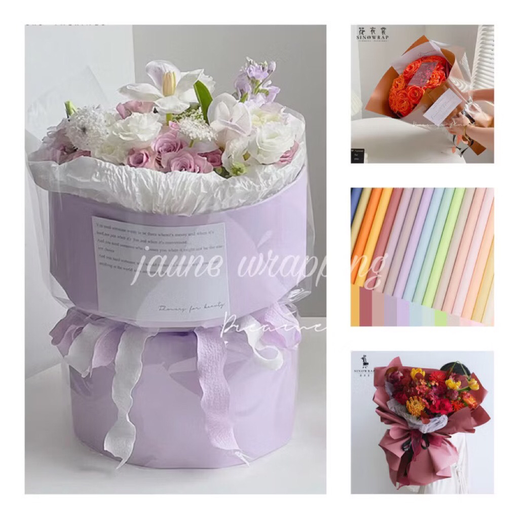 

[1PAK/20LEMBAR] JGG Kertas Buket Bunga Berbahan Keras Tebal / Flower Wrapping Paper Cellophane