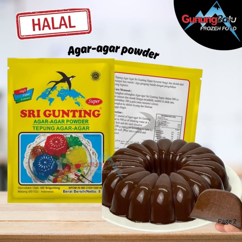 

SRI GUNTING AGAR-AGAR POWDER / AGAR-AGAR SUPER RASA COKLAT 1SACHET (AGER)