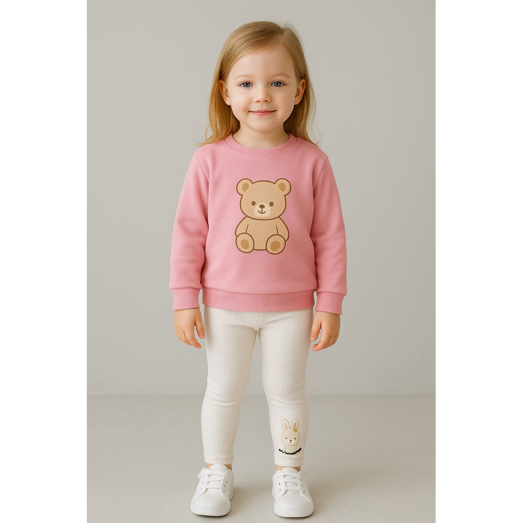 Legging Anak Perempuan Import Cotton Lembut Adem Warna Putih Celana Panjang Fit di Kaki