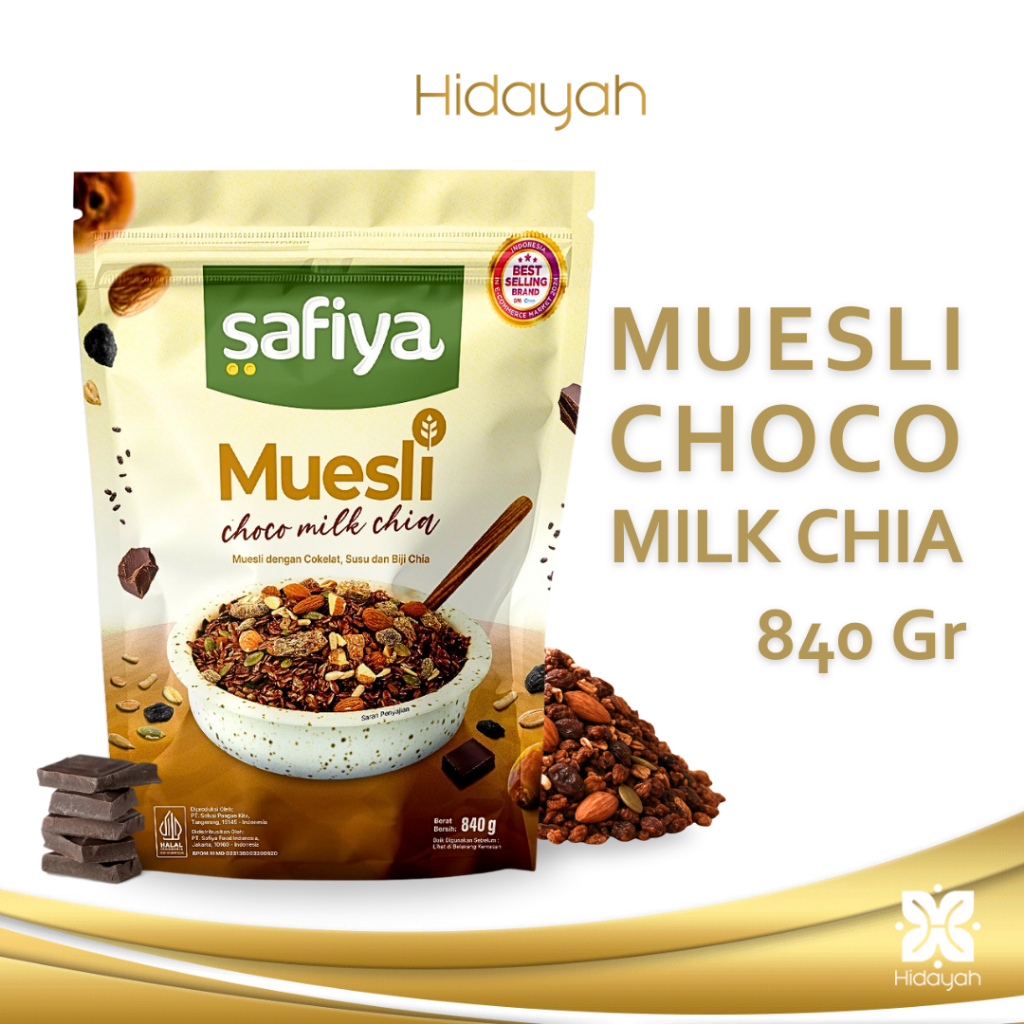 

Muesli Safiya Choco Milk With Chia Almond | Muesli Safiya Sereal Oatmeal Diet Sarapan Sehat