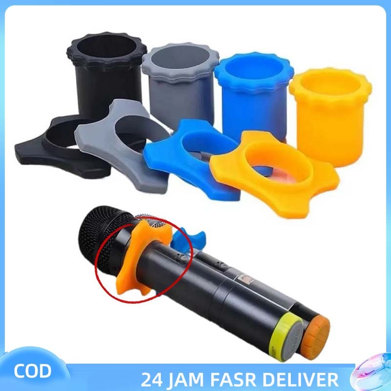 Pelindung Microphone Karet Mic Holder Wireless Microphone Anti Slip Ring Holder Durable Mic Ring Acc