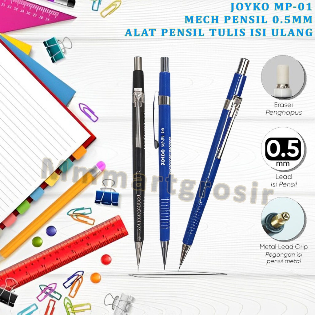 

Joyko / Pensil Tulis Mekanik Isi Ulang / Mech Pensil 0.5mm / MP-01 Isi 5pcs