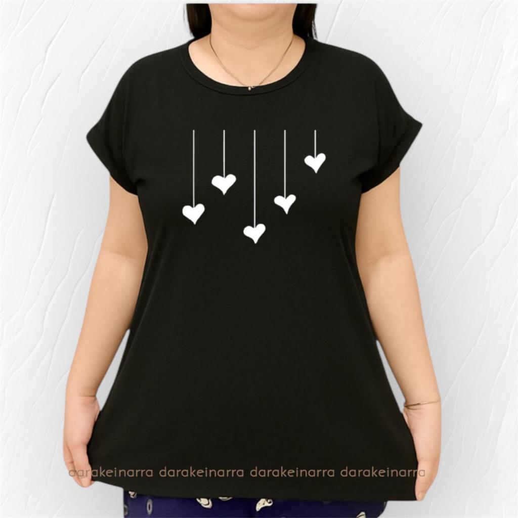 Darakeinarra- Kaos jumbo wanita Motif terlaris lengan pendek atasan ibu ibu kekinian baju bigsize ha