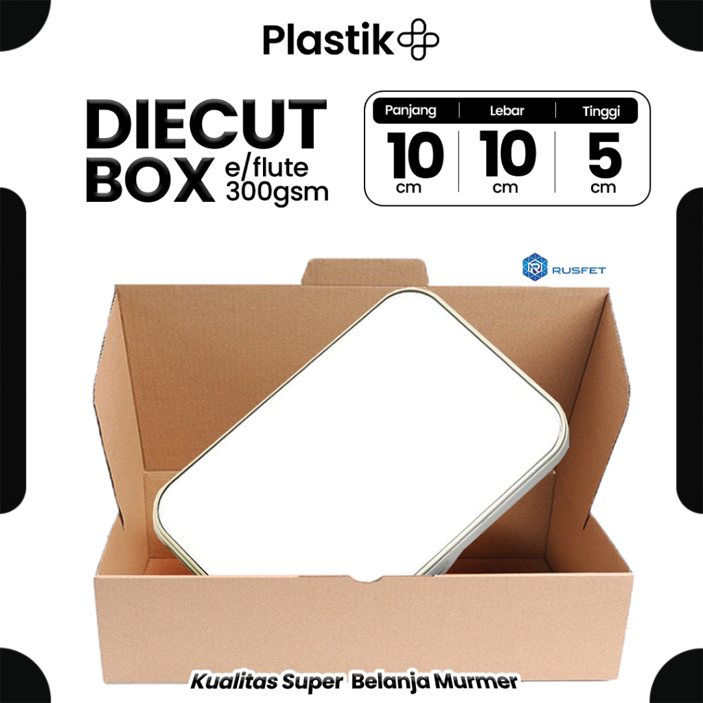 

DieCut Box Kardus Packing 10 X 10 X 5CM Rusfet Kotak Box Hampers Cardboard Dus Polos Harga Ecer