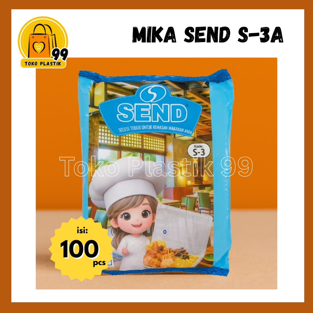 [isi 100pcs] Mika kemasan SEND / Mika Send S-3 / Mika kemasan / Mika sosis / Mika plastik foodgrade
