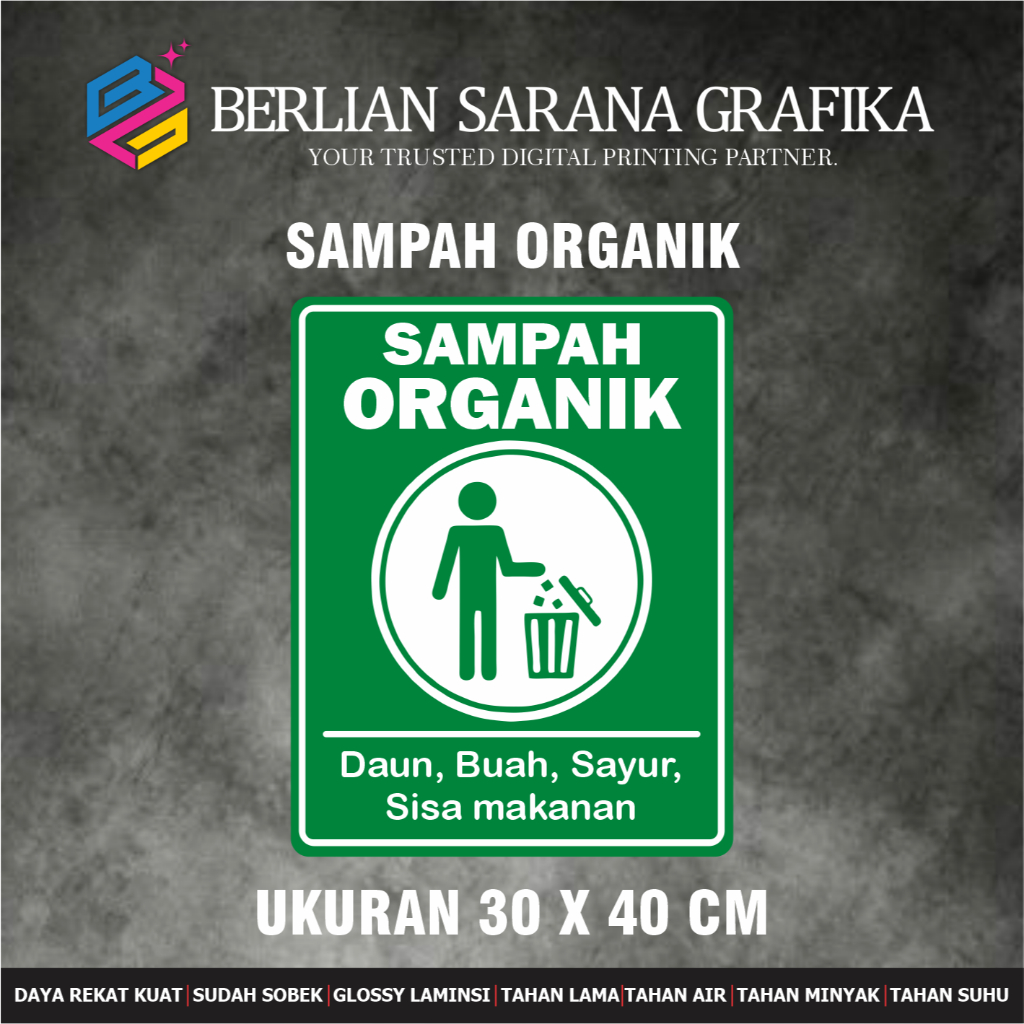 

Stiker Label Tempat Sampah, Stiker Sampah Organik, Stiker Sampah Anorganik, Stiker B3 multi Sticker
