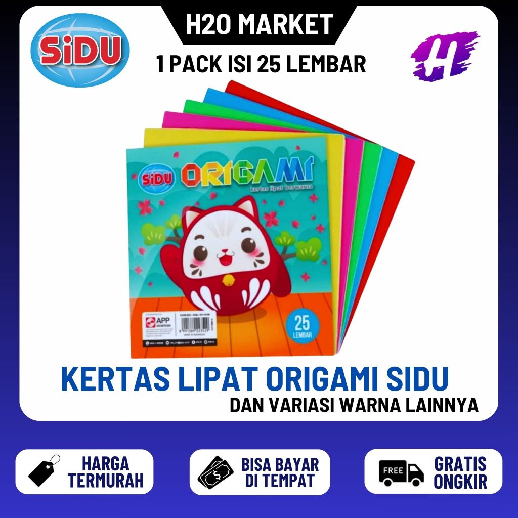

❤️H2O❤️ 1 Pak Kertas Lipat / Kertas Origami Sinar Dunia SIDU 12 x 12 14 x 14 16 x 16 25 lembar