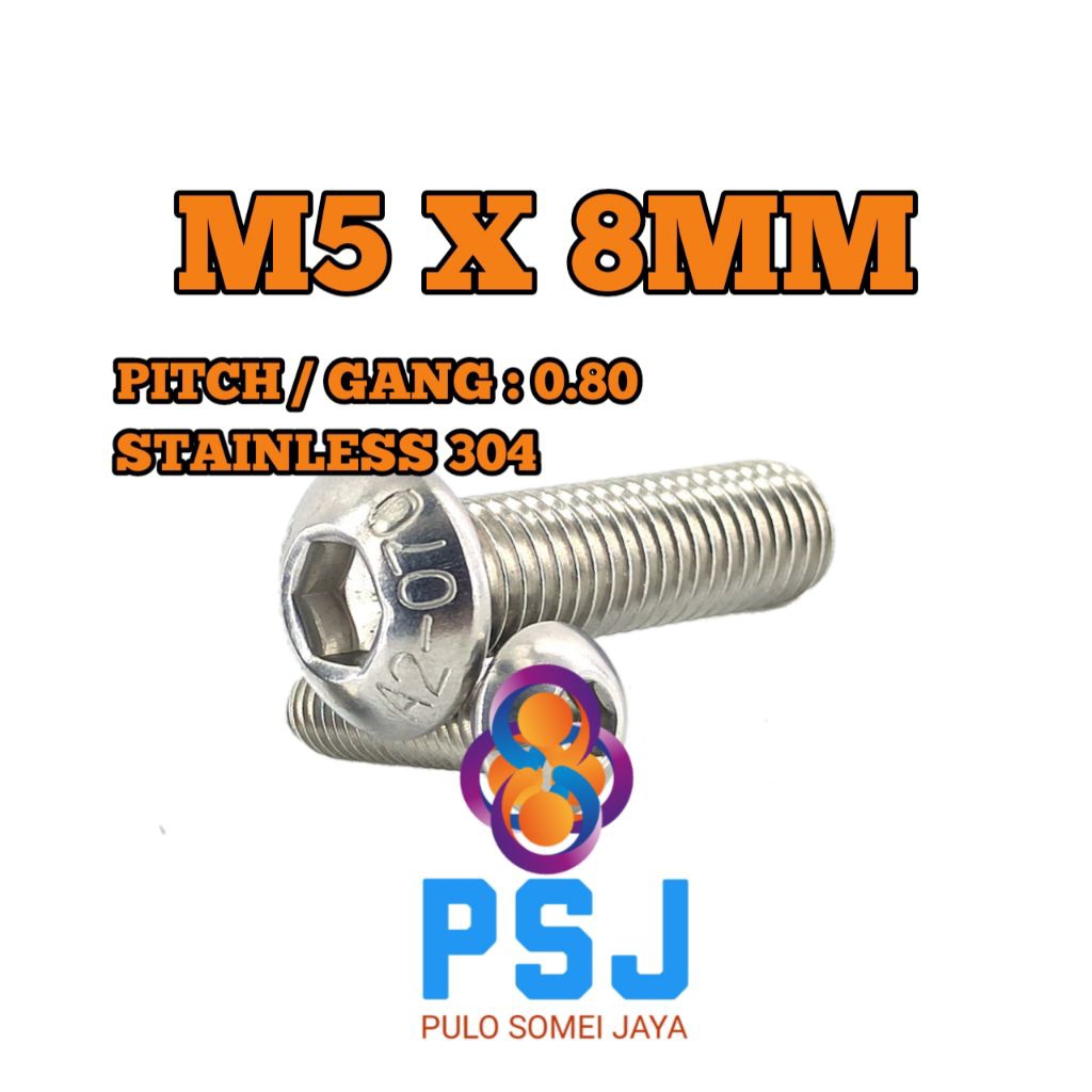 Baut L Button M5 x 8 / Baut Button L M5 x 8 SUS 304