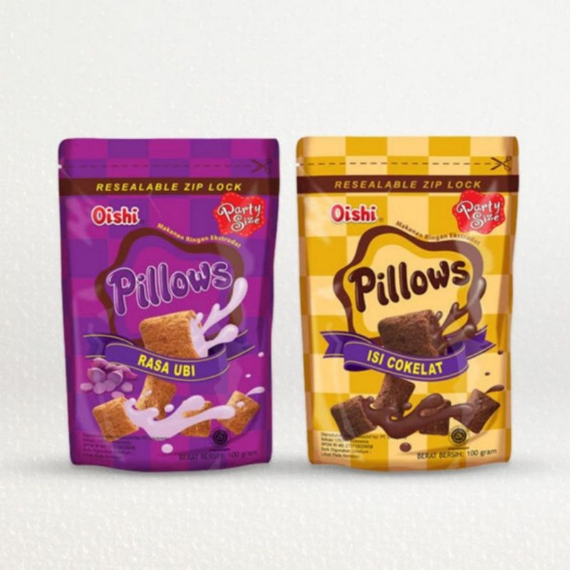 

Oishi Snack Pillow 100g ubi ungu dan coklat