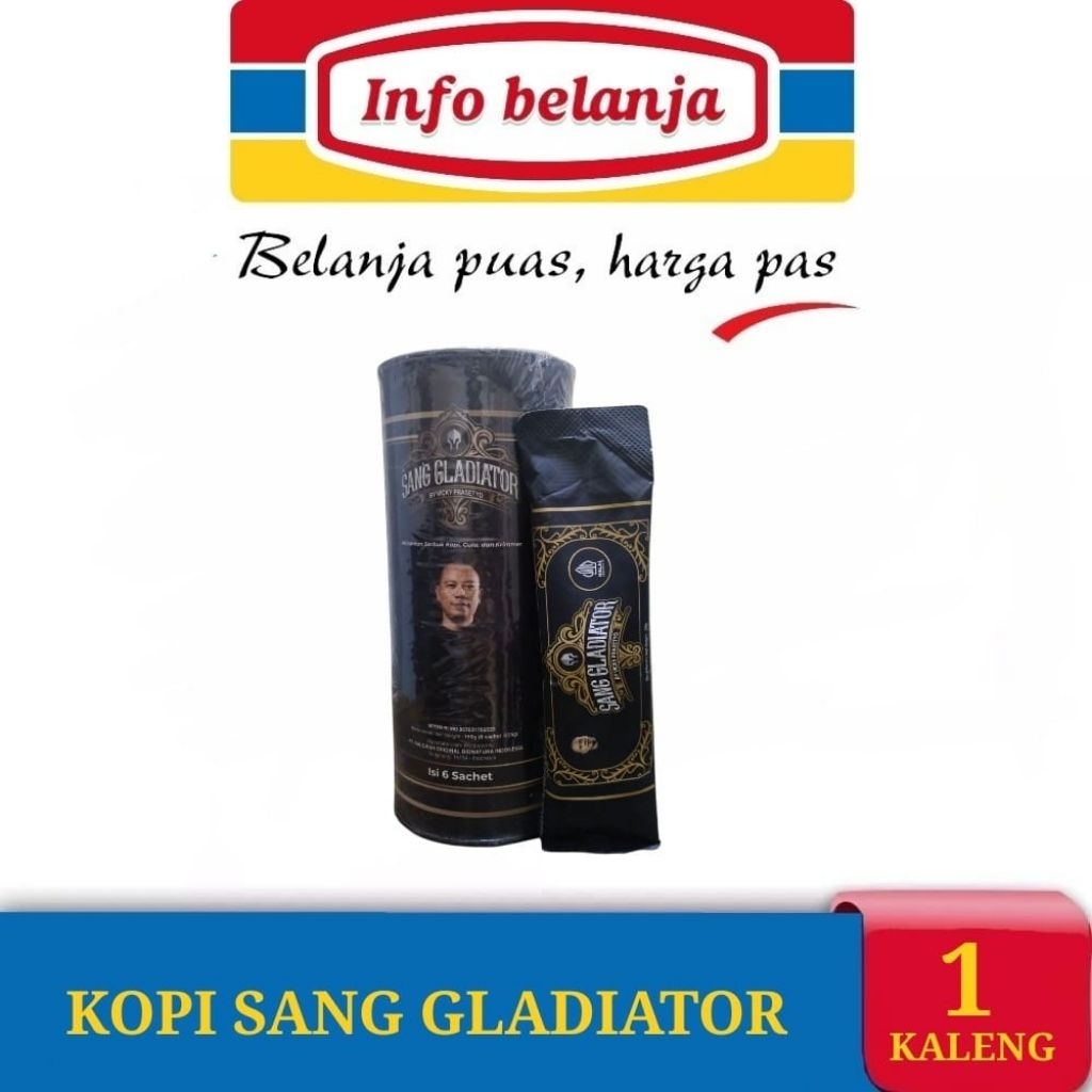 

SANG GLADIATOR ORIGINAL 1 KALENG ISI 6 SACHET KOPI SANG GLADIATOR BY VICKY PRASETYO