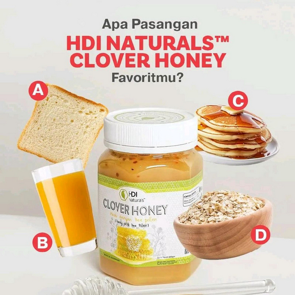 

MADU MURNI CLOVER 1KG FREE SENDOK