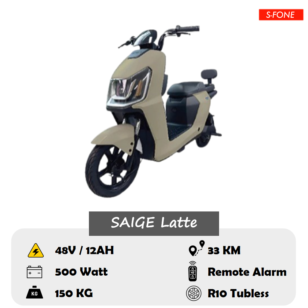 Sepeda Listrik Saige Latte Accu 48/12 Power Dinamo 500 Watt