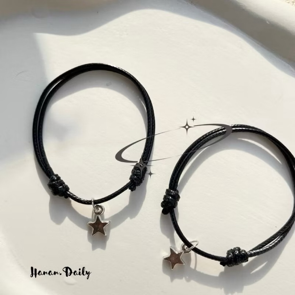 (COD) 1 PCS GELANG COUPLE TALI BINTANG KOREAN STYLE