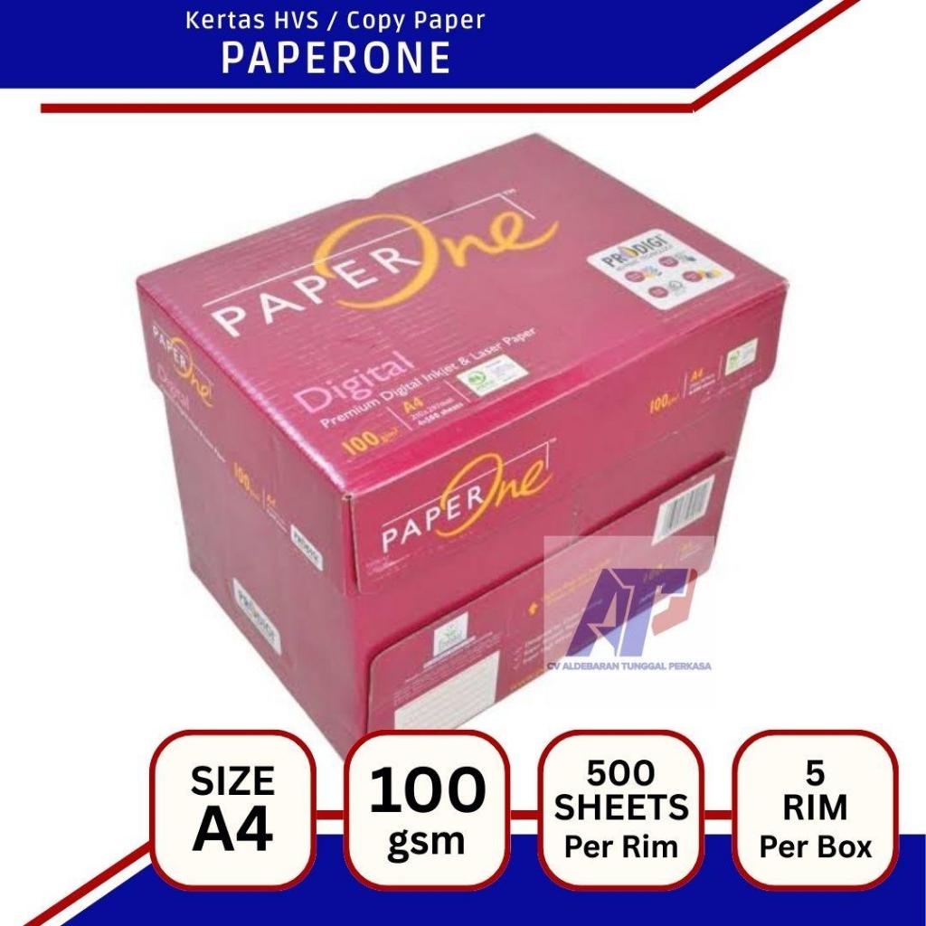 

Kertas HVS A4 PAPERONE 100 gsm Copy Paper Print Copier Fotocopy 1 Box (5 rim/2500 Lembar)