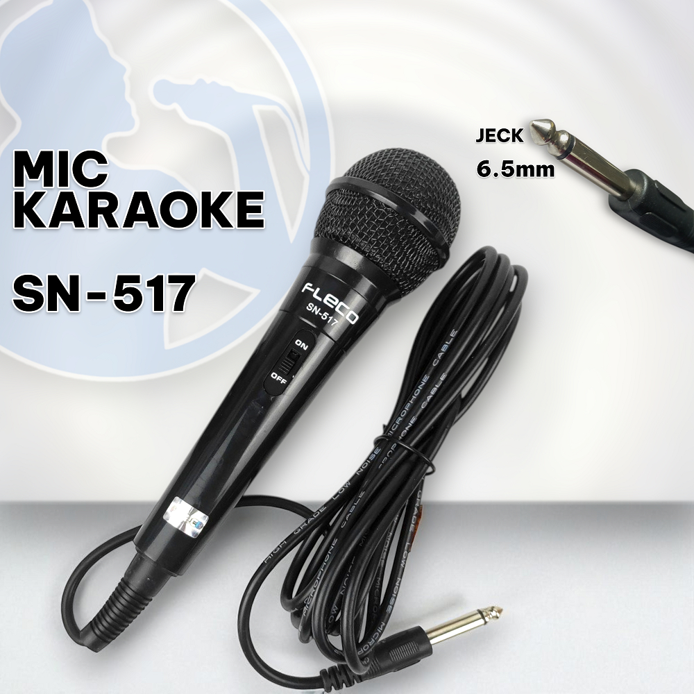Mic kabel fleco SN-517 / MIc karaoke berkabel jeck besar / MIc murah Original Fleco