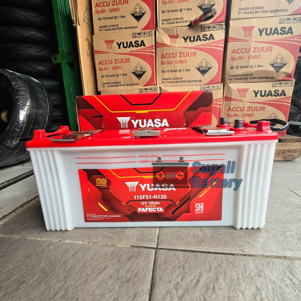 Aki Mobil Bus Hino, Truk Nissan Caball YUASA N120 12V 120Ah Aki Basah Original Yuasa