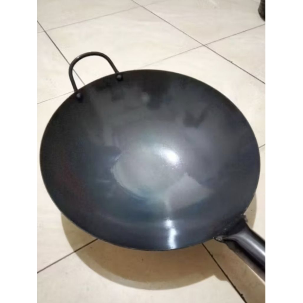 kuali baja 34cm wajan/wok nasi goreng wok baja seasoning