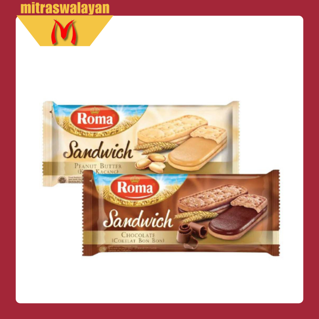 

Roma Sandwichi Chocolate 189 gr dan Peanut Butter 216 gr