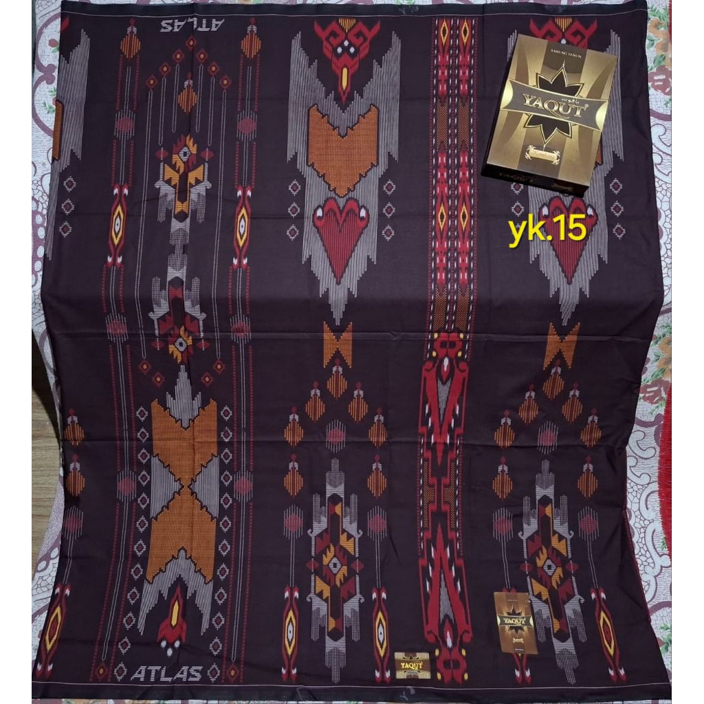 SARUNG YAQUT KEMBANG ATLAS GRADE YAQUT