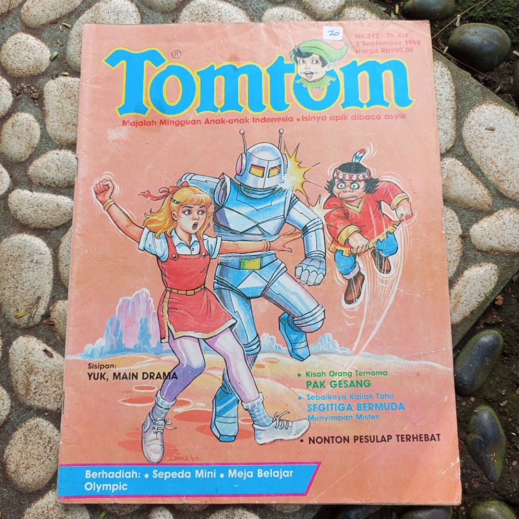 Majalah TomTom Tahun 1990 || Majalah Anak Sekolah Dasar no.212 tahun ke XIV 1990 - 3 September || Ed