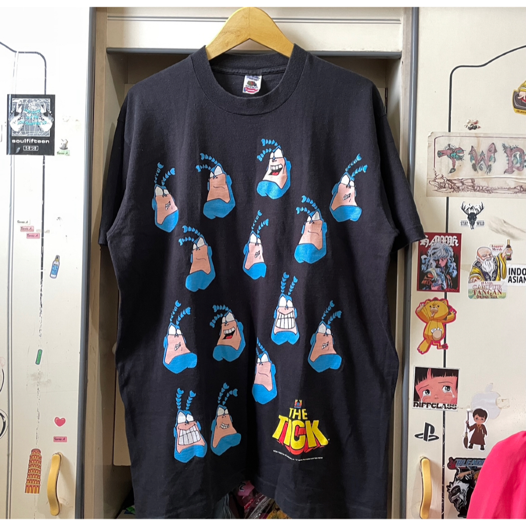 Vintage 1994 The Tick Cartoon Animated Tshirt Tag FOTL Kaos Tee Vtg Original L