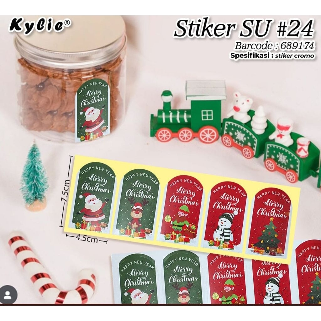 1 lembar Stiker Segel Natal Sticker Merry Christmas Segel Toples Natal Stiker Box Hampers Natal Labe