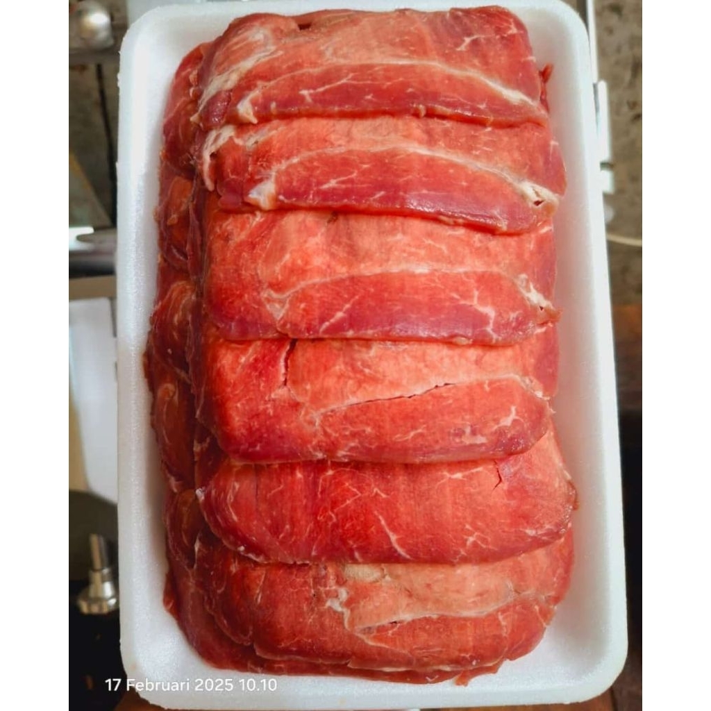 

Daging slice beef teriyaki yakiniku minim lemak 500gr / beef slice less fat sedikit lemak