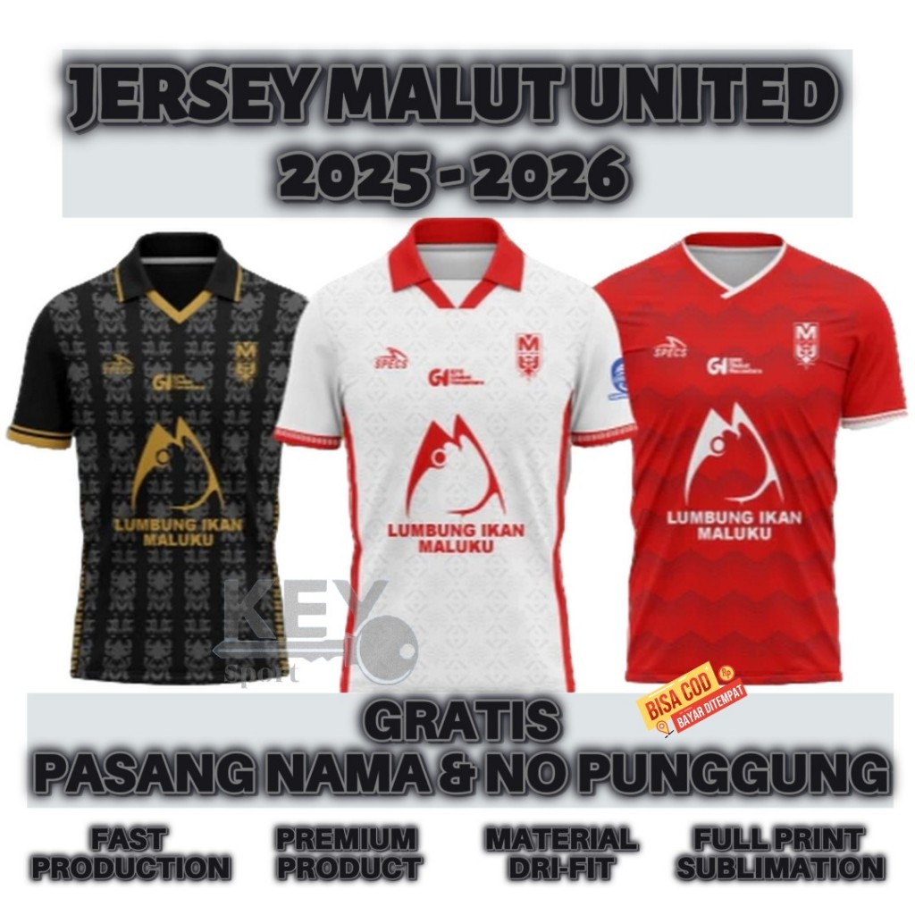Jersey Malut United Super League 2025 - 2026 Full Printing Premium Free Nickname & Number