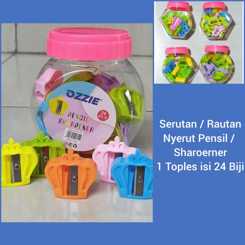 

Serutan / Rautan 1 Toples Isi 24 Pcs, Rautan Penyerut Pensil
