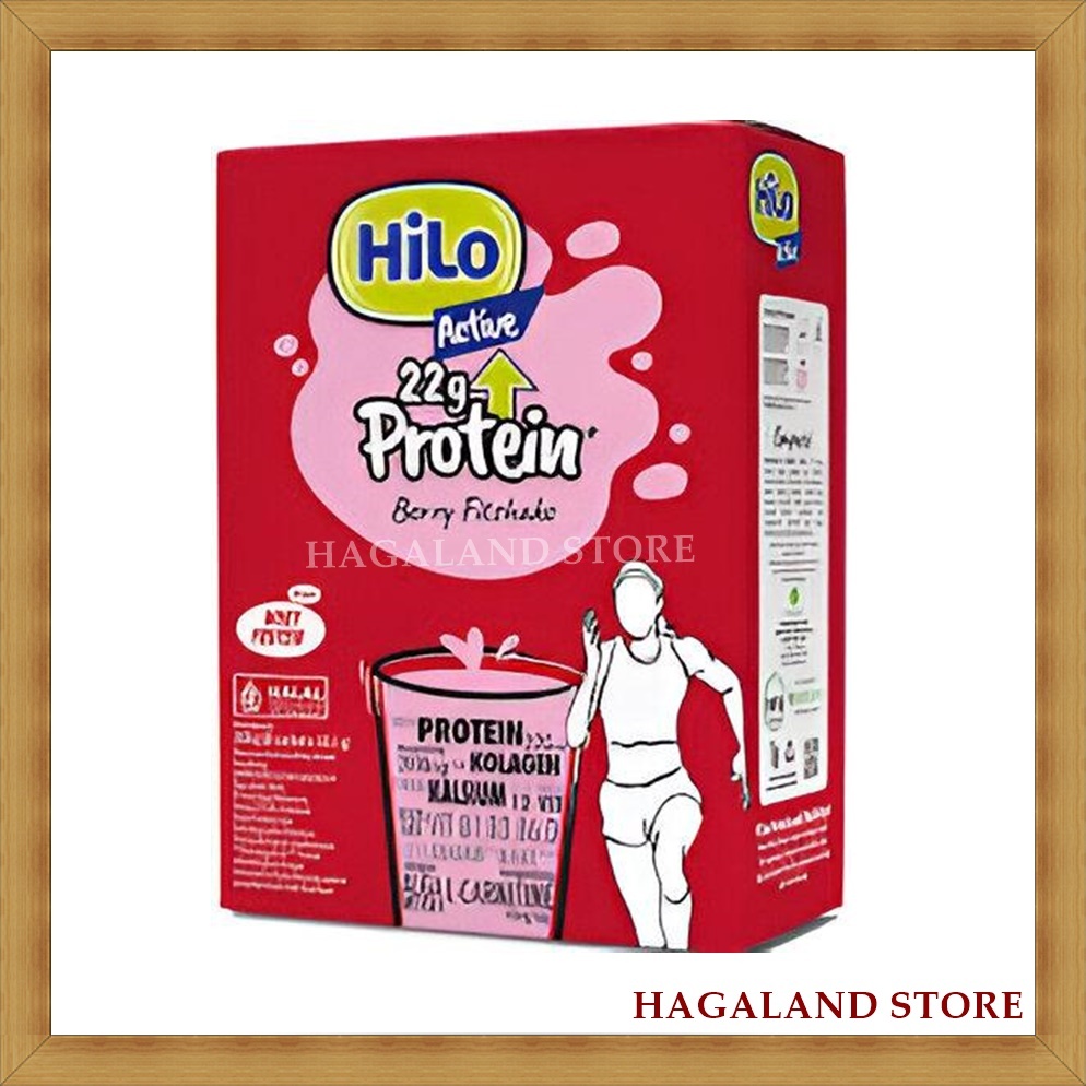 

Hilo Active Protein Berry Fitshake 22g Dengan Whey Protein Total 268 gram (1 Box isi 8 sachet x 33.5 g) - Kemasan 1 Box | Hilo Active BerryFitshake Bery Fitshare 268gr